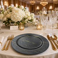 Assiettes de Présentation Plates en PP Personnalisables de Luxe 33cm (13 pouces) Légères Durables Réutilisables Lot de 50 pour Mariages Anniversaires Vaisselle Maison