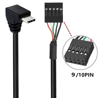 Connecteur de panneau frontal USB 2.0 à 9 ports vers adaptateur Type-C à 90 degrés