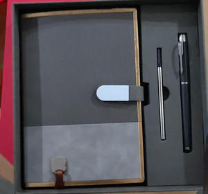 Customized Logo Luxury Business Gift <b>Set</b> Soft-Touch PU Leather Journal <b>Notebook</b> 25.5*17.5*4.5cm High Quality Customizable Color - Product Image 2