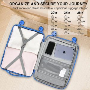 Hot Bán New PP Vỏ Cứng Xe Đẩy Va li 20 ''24' '28 ''Inch Với Bánh Xe Hành Lý Túi PP Vali Set Với <span class=keywords><strong>Tsa</strong></span> Ổ Khóa - Product Image 5