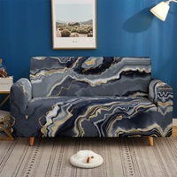 Housse de canapé extensible en marbre classique et tendance pour salon, design moderne, lavable en machine, comprend une housse de coussin