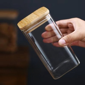 Square shape high borosilicate glass sealed <b>storage</b> tank, household seasoning sealed box - Product Image 6