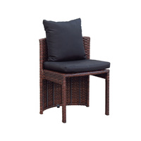 Ensemble de meubles de jardin en rotin PE pour terrasse, 3 pièces, comprenant une petite table et des chaises - Design nordique simple