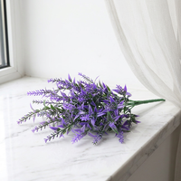 Fleurs artificielles en plastique en gros, tiges de lavande de blé à 7 branches, pour la décoration florale DIY de la maison, du porche, de la ferme, du vase et de la table