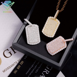 Pendentif en moissanite taille brillant rond, multicolore, breloques en argent sterling, style hip-hop, certifié GRA pour bijoux fins - Product Image 4