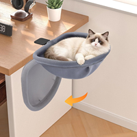 Lit de bureau pour chat, hamac en peluche pour chat, pliable, à clipser sur le bureau, adapté à divers ordinateurs de bureau