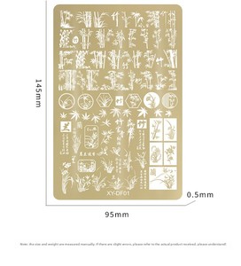 แผ่นปั๊มลายเล็บสแตนเลส ลายดอกไม้ผีเสื้อ สำหรับทำเล็บ ตกแต่งเล็บ - Product Image 6