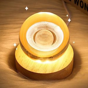 โคมไฟคริสตัลทรงกลม 3 มิติ รุ่นโมเดิร์น แสงสีขาวอบอุ่น LED ชาร์จผ่าน USB ปรับความสว่างได้ อายุการใช้งาน 50000 ชั่วโมง - Product Image 2