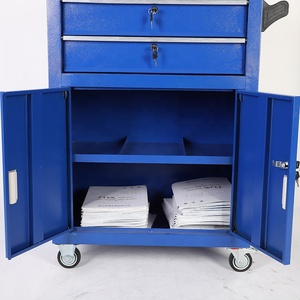 可定制的2门2抽屉仓库存储工具柜推车，带轮子和手柄OEM支持 - Product Image 3