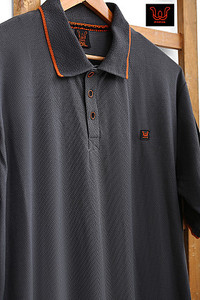 Polo en tricot texturé pour homme – Coupe ajustée avec bordure contrastée - Product Image 4