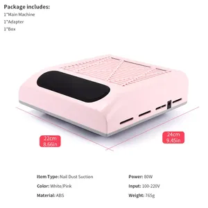 2024 nettoyant professionnel nouveauté 80W poussière <span class=keywords><strong>aspirateur</strong></span> électrique ongles poussière dépoussiéreur pour beauté salon de manucure - Product Image 2