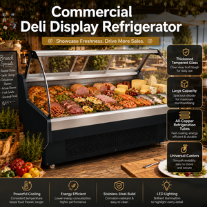 Vitrine réfrigérée commerciale à économie d'énergie pour aliments cuisinés, homologuée CE avec <span class=keywords><strong>tube</strong></span> en cuivre - Product Image 1