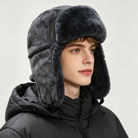 Chapeau d'hiver unisexe en fourrure de mouton épaisse et chaude, avec cache-oreilles, idéal pour le ski, le cyclisme et les pilotes – Vente en gros directe usine