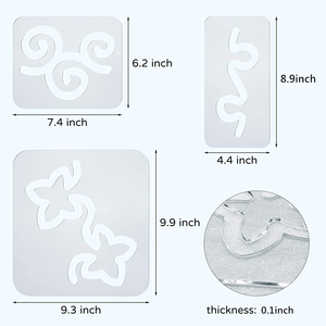 Plantillas acrílicas acolchadas para máquina de plantillas, regla de costura de nuevo diseño, fluorescentes, 3 opciones - Product Image 5