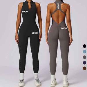 Body Moldeador Personalizado Sexy para Cadera Ropa Deportiva Enterizo de Yoga de una Pieza con Cierre sin Mangas Transpirable para Gimnasio - Product Image 1