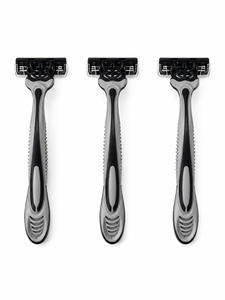 Lot de rasoirs à triple lame : cinq rasages lisses et précis, lames tranchantes et durables, manche ergonomique confortable – Vente en gros usine - Product Image 3