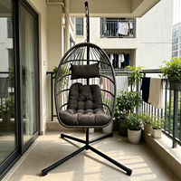 Chaise suspendue en forme d'œuf avec support métallique, idéale pour le jardin, l'extérieur, le salon et l'école – Approvisionnement direct usine