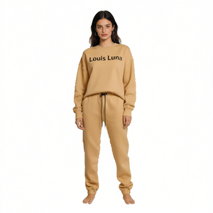 Tuta da Donna Louis Luna Beige M/L XL 2XL Oversize, Set Felpa e Jogger, Abbigliamento Casual e Sportivo - Product Image 1