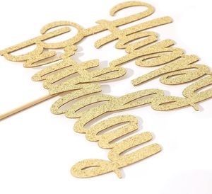 1 ชิ้น สีน้ำเงินเข้ม กลิตเตอร์ สุขสันต์วันเกิด เค้กท็อปเปอร์ ธีมวันครบรอบ ตกแต่งเค้ก อุปกรณ์จัดงานปาร์ตี้ - Product Image 5