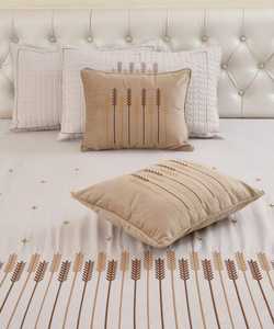 Luxury Crown 5 Piece Embroidery <b>King</b> <b>Size</b> Bedsheet Set 90x100 Inch with 2 Quilted Pillow Covers & 2 Holland Embroidery Cushions - Product Image 6