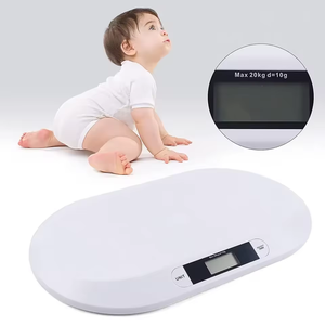 20 في المنزل مع مقياس طفل أبيض بيضاوي مقياس وزن كهربائي بطارية بلاستيك ABS كاملة - Product Image 6