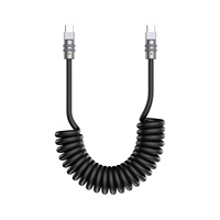 Kabel Data USB-C ke Type-C 100W Pengisian Cepat, Dapat Ditarik, dengan Transfer Data untuk Ponsel/Tablet/Mobil