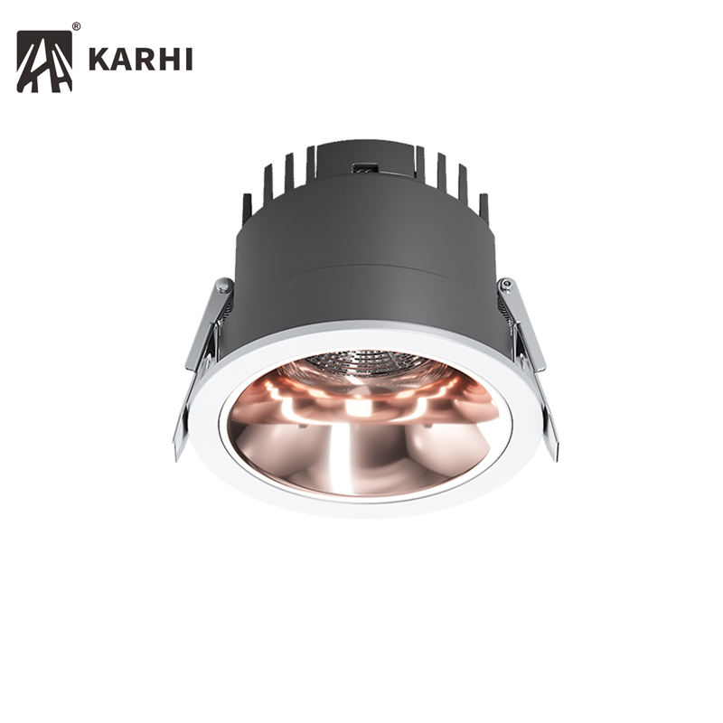 Garniture blanche + déflecteur en or rose