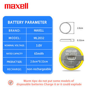 Batteria a Bottone Ricaricabile <span class=keywords><strong>MAXELL</strong></span> ML2032 con Terminali per Saldatura <span class=keywords><strong>3V</strong></span> per PLC e Schede Madri di Controllo Industriale - Product Image 2