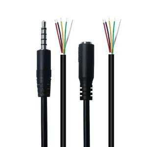 Kabel Audio Mono TRS TRRS Male Female Stereo Plug 4 Core Wire 5 Poles 3.5mm Jack Audio Aux Cable
