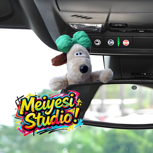 Miyashi Plush Dog Rearview Mirror Ornament Cartoon Car Decoration For Women Interior Accessory - Product Image 4