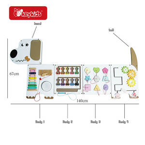 Gioco da Parete in Legno per Bambini a Forma di Cane Giallo - Abaco Xilofono per l'Apprendimento Precoce e il Gioco di Abbinamento Forme W12D787 - Product Image 4