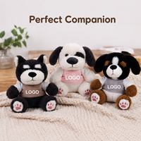 Jouet en peluche personnalisé pour chien avec logo, animal en peluche doux, OEM ODM, cadeau promotionnel personnalisé, usine