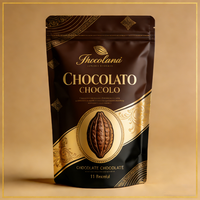 Sachet d'emballage noir mat personnalisé avec logo pour chocolat, en aluminium Mylar, pochette verticale MOPP VMPET PE avec fermeture éclair, pour snacks et aliments, qualité alimentaire