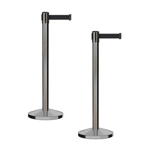 High Quality Crowd Control Black Gold Chrome Pole Museum Tensa Retractable Belt Barrier Stanchions