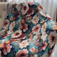 Tela Jacquard con pintura al óleo de flores, ropa de contorno rígido, media falda, bolsa, Textiles para el hogar, hilo tejido, técnica teñida, tapicería