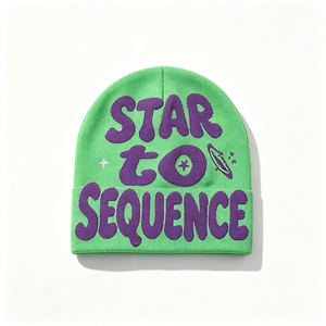 Bonnet en tricot côtelé personnalisé avec revers, broderie ACE et impression numérique, chaud pour l'hiver, idéal pour les voyages, vente en gros - Product Image 2