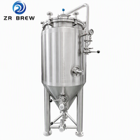 Fermenteur de bière à double enveloppe SS304, réservoir de fermentation sous pression, unité de refroidissement Unitank 100L 500L pour microbrasserie