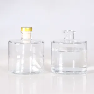 Bouteille en verre de diffuseur de roseau personnalisée transparente vide de luxe de grande capacité de 500ml