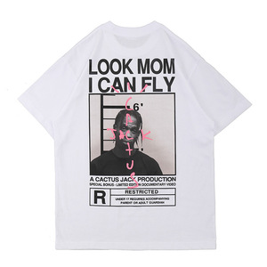เสื้อยืดคอตตอนถักสไตล์ฮิปฮอปสำหรับผู้ชาย คอกลม แขนสั้น พิมพ์ลาย ทรงปกติ สตรีทแวร์ - Product Image 5