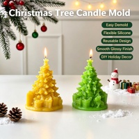 NEUHEIT 3D-Weihnachtsbaum-Silikonform für Kerzen, Einweg, Spülmaschinenfest, für Weihnachtsdekorationen