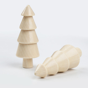 Natural Wood Christmas <b>Tree</b> DIY Wooden Toy Four Tiered Small <b>Tree</b> Eco-Friendly Home Decoration Standing Base For Children - Product Image 1
