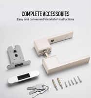2026 Ensemble de poignées de porte à mortaise magnétique minimaliste pour intérieur, avec serrure encastrée simple pour chambre et poignée de tirage pour fenêtre