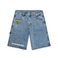 Pantalon Harem Personnalisé par le Fabricant, Streetwear d'Été pour Hommes, Short en Denim Brodé, Coupe Classique, Jeans avec Strass