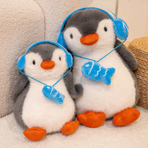 Cross-Border New Penguin Blue Bear Peluche de juguete Super Soft Children's Soothing Little Penguin Doll con <span class=keywords><strong>canciones</strong></span> relajantes - Product Image 3