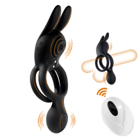 Anneau vibrant double Delove pour pénis et stimulateur clitoridien avec télécommande sans fil, adapté aux hommes et aux femmes, jouets sexuels pour adultes