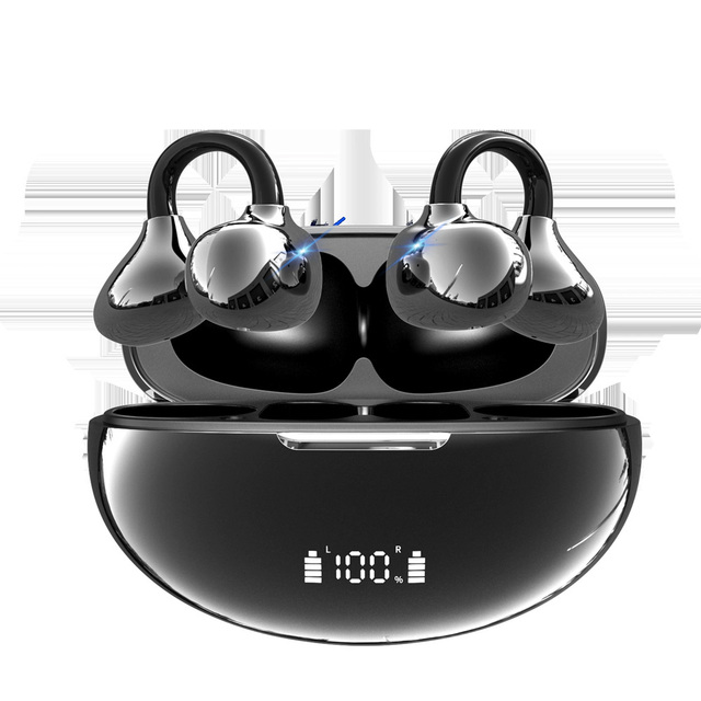 OWS Wireless Earbuds IPX7 Waterproof 50H Playtime Open Ear Headphone with Ear Hooks BT 5.4 Clip on Earphone for Sports New