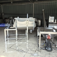 Mélangeur à pales horizontal industriel en acier inoxydable à double arbre et à bande simple pour le mélange de poudres sèches de qualité alimentaire