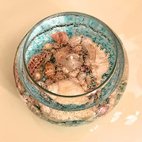 Coloré De Cristal De Gelée Océan Paysage Marin Coquillage Fleurs D'épices Gel Verre Bocal Bougie Cadeau