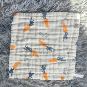 6-слойная натуральная мягкая салфетка для мытья новорожденных, тканевая ткань с принтом, Детская салфетка из 100% хлопка