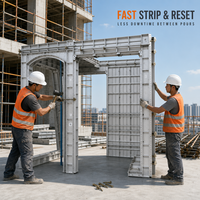Coffrage en aluminium pour dalle en béton avec étais réglables pour le coulage de planchers
